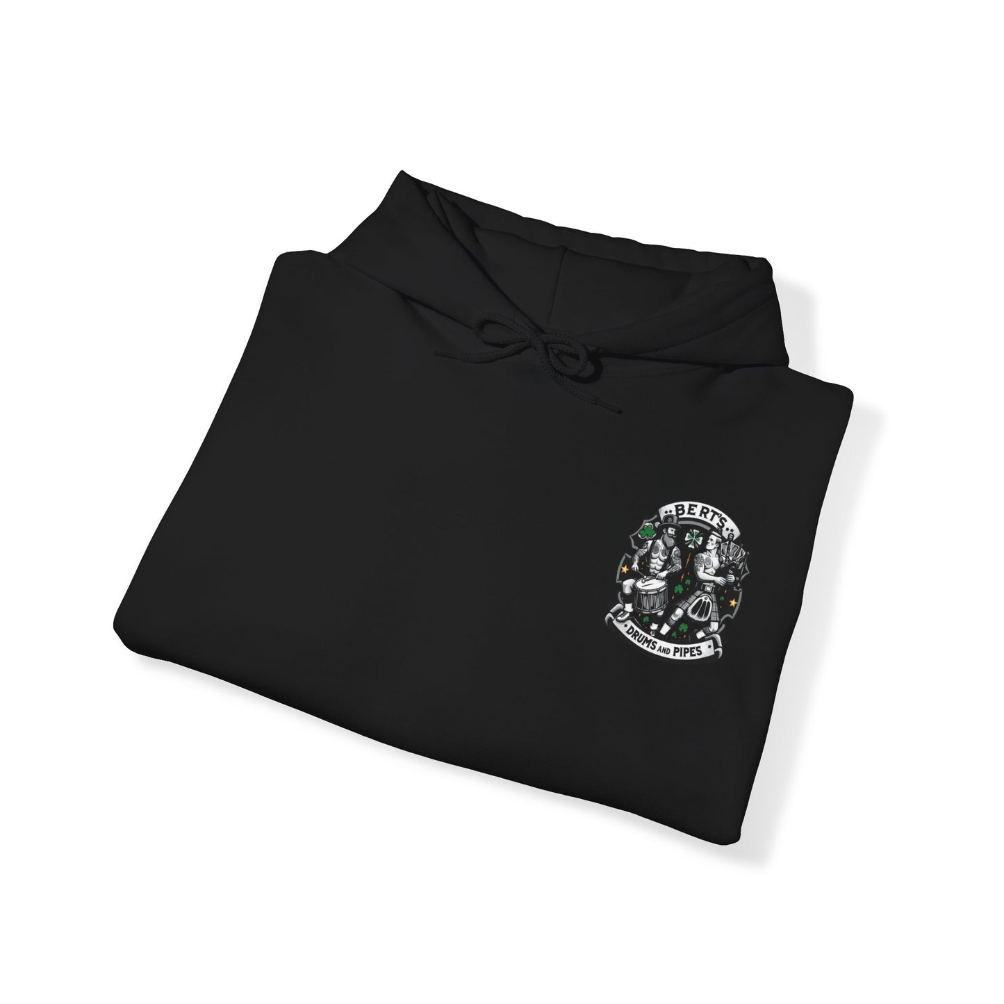 Bert's Drums and Pipes 2024 St. Patrick's Day Support Hoodie: Rally for Boston