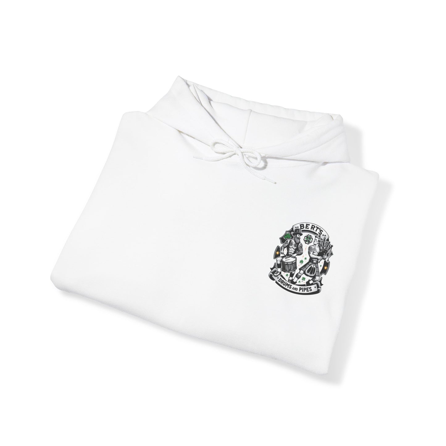 Bert's Drums and Pipes 2024 St. Patrick's Day Support Hoodie: Rally for Boston