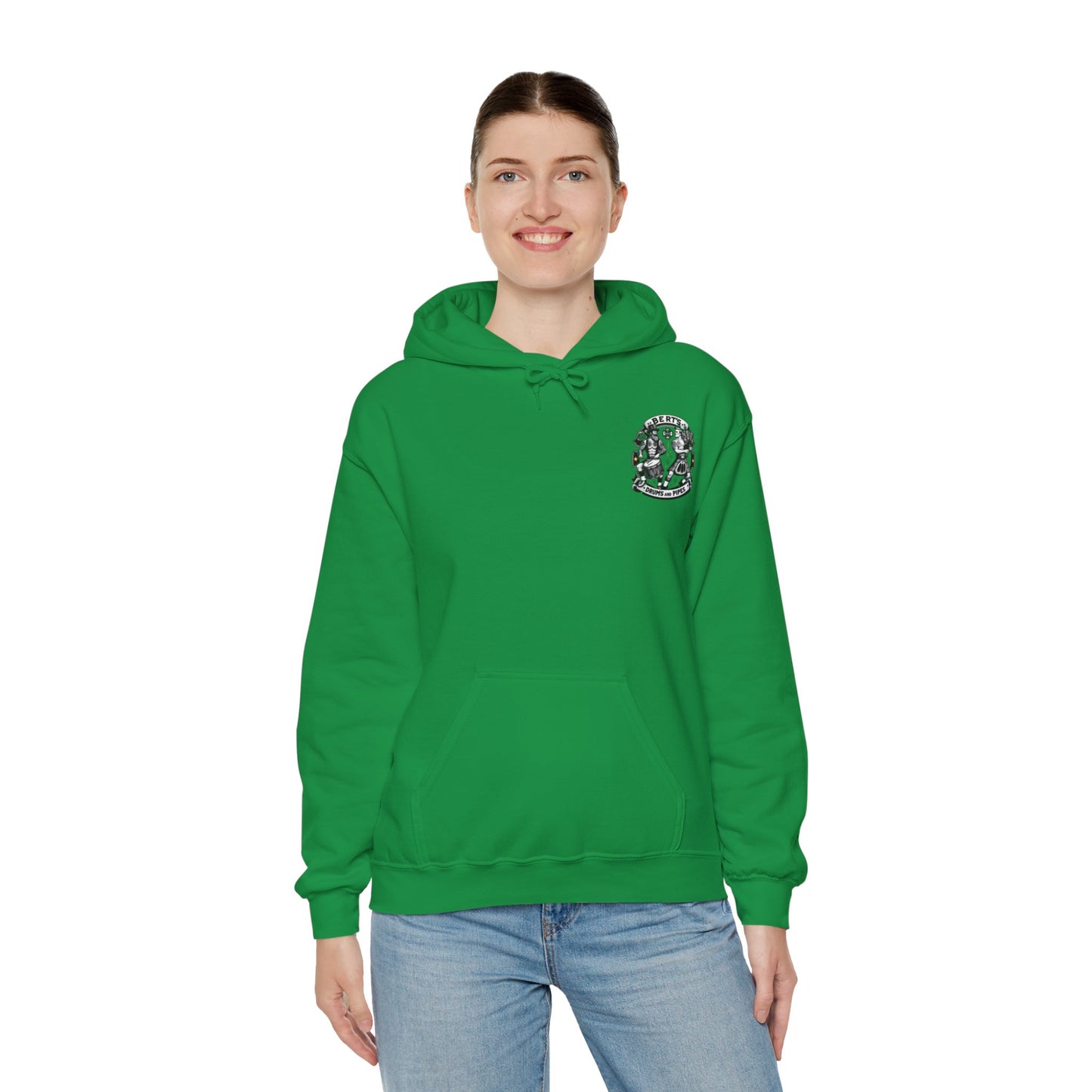 Bert's Drums and Pipes 2024 St. Patrick's Day Support Hoodie: Rally for Boston