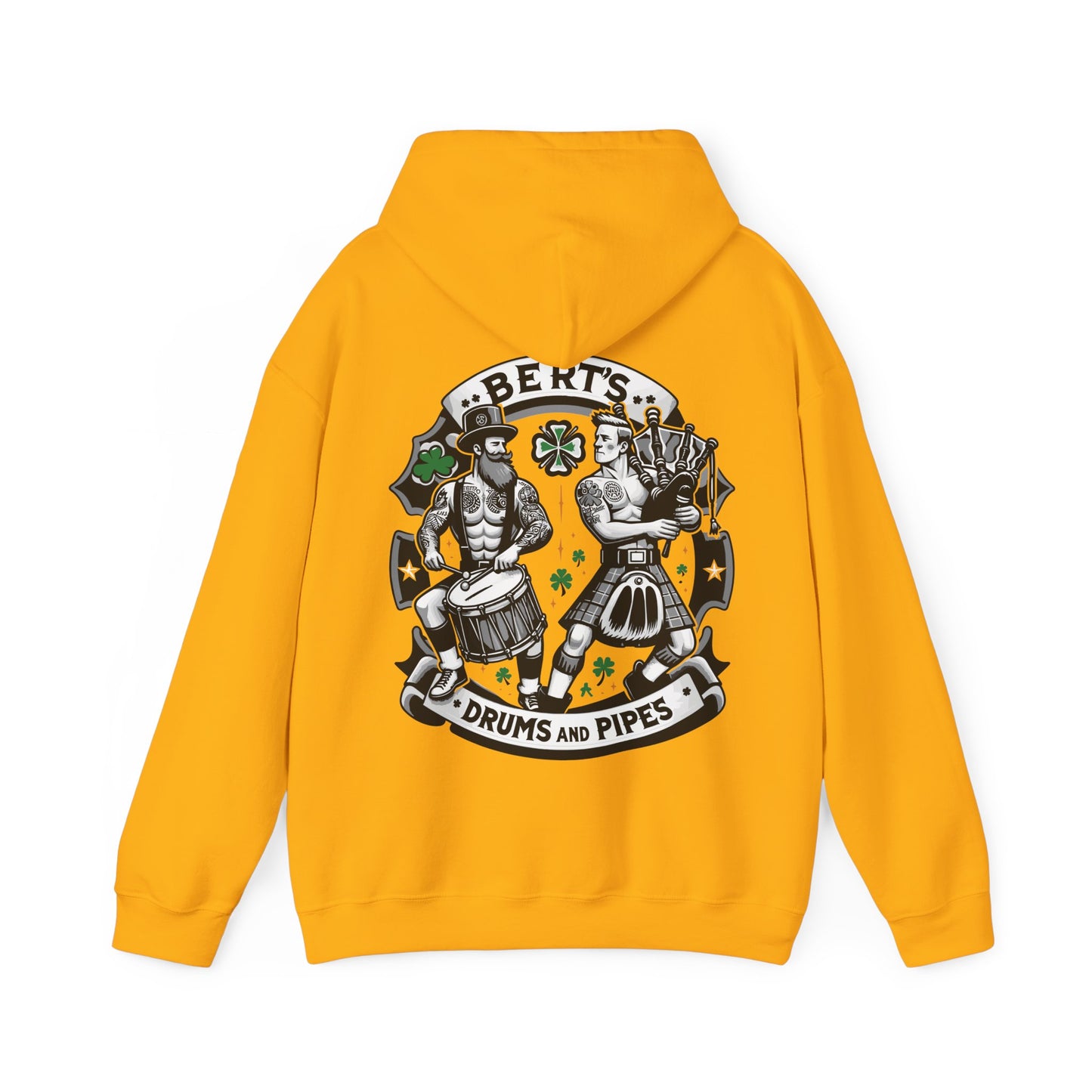 Bert's Drums and Pipes 2024 St. Patrick's Day Support Hoodie: Rally for Boston