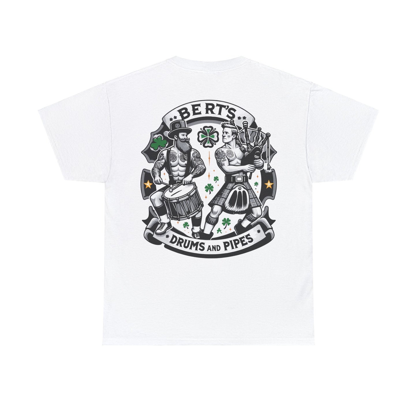 Bert's Drums and Pipes 2024 St. Patrick's Day Support Tee: Rally for Boston - Classic Fit