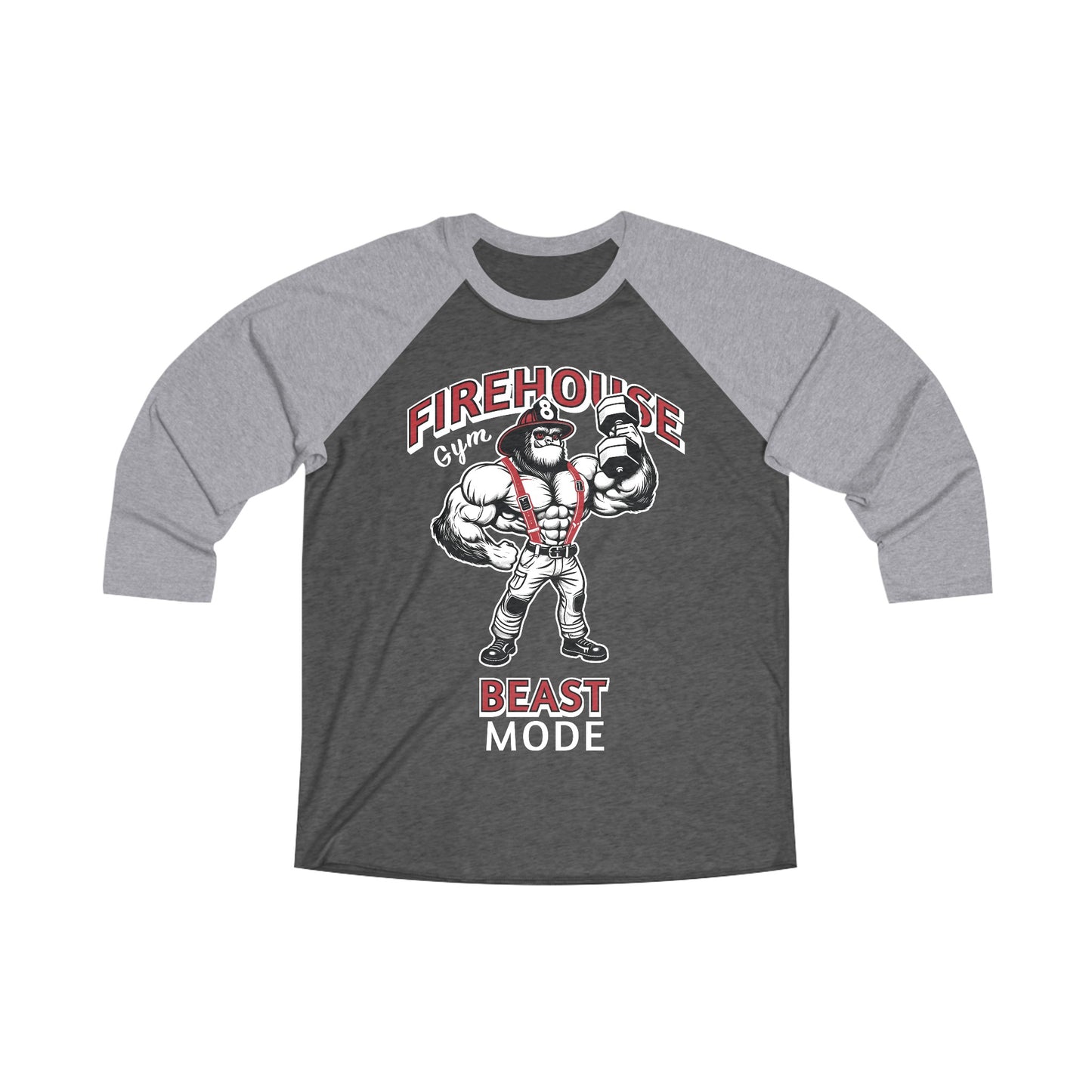 Firehouse 8 Gym: Unisex Tri-Blend 3\4 Raglan Tee